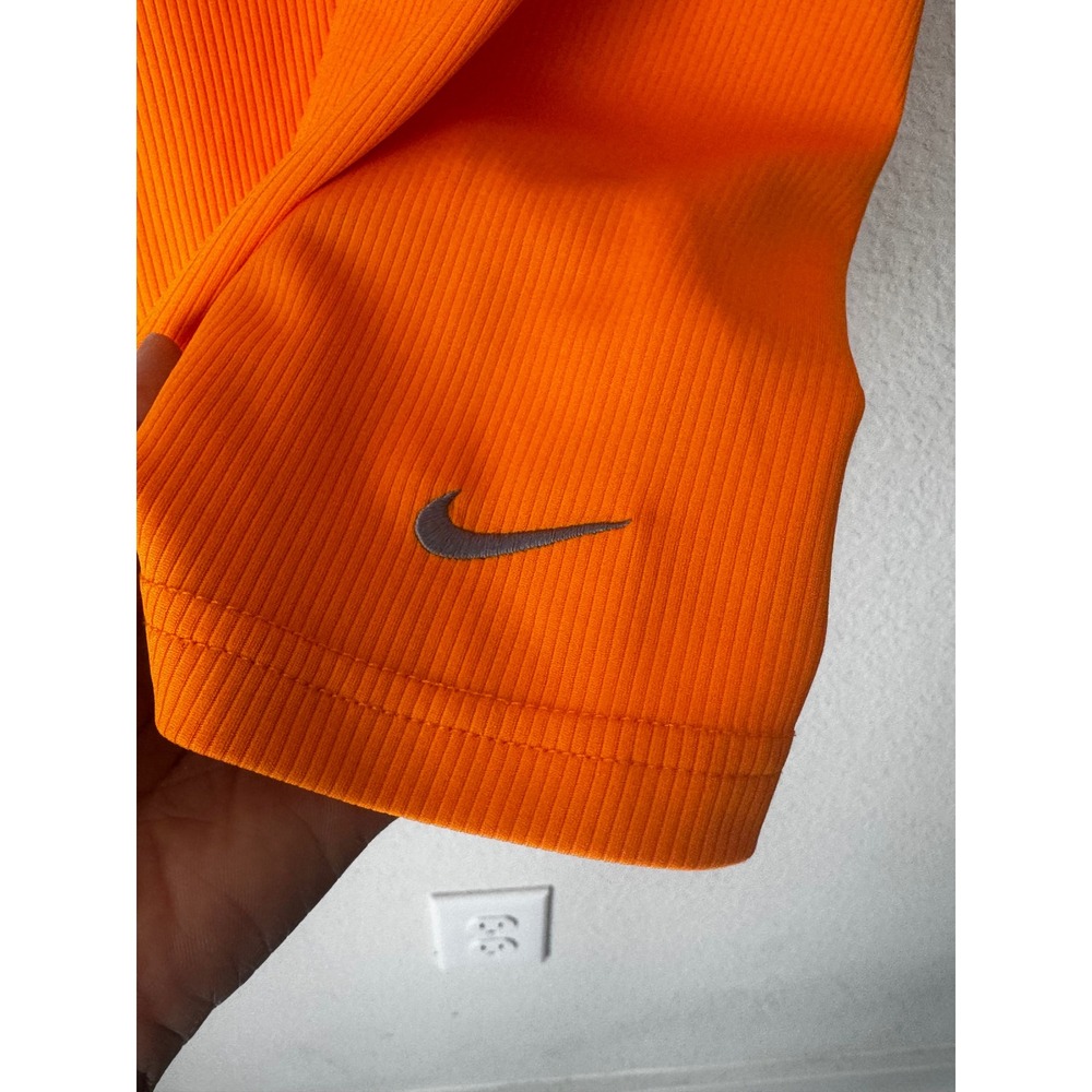 Nike Dri-FIT Ribbed Racerback Tank Top Orange Tight Fit Large - Picture 4 of 4